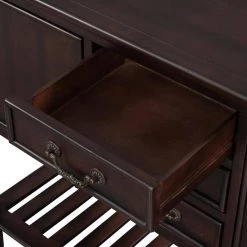 Mordern 45.20 in. Walnut Standard Rectangle Wood Console Table with 3 Drawers by Z-joyee -Cheap Z-joyee Store walnut z joyee console tables ly w113753753 1f 1000