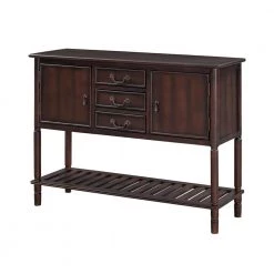 Mordern 45.20 in. Walnut Standard Rectangle Wood Console Table with 3 Drawers by Z-joyee