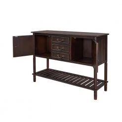 Mordern 45.20 in. Walnut Standard Rectangle Wood Console Table with 3 Drawers by Z-joyee -Cheap Z-joyee Store walnut z joyee console tables ly w113753753 77 1000