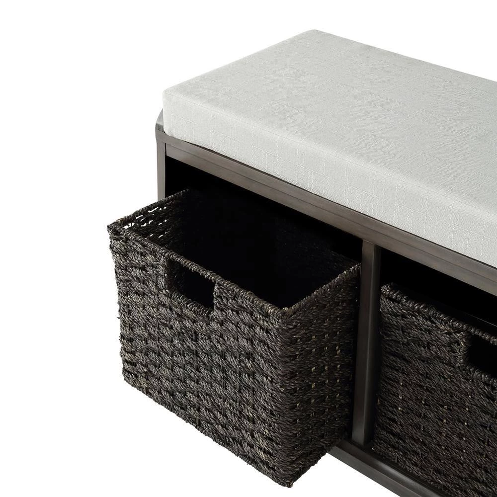 Walnut Rustic Storage Bench with 3 Drawers 41.9 in. W x 19.50 in. H x 15.2 in. D by Z-joyee 4 Walnut Rustic Storage Bench with 3 Drawers 41.9 in. W x 19.50 in. H x 15.2 in. D by Z-joyee - Image 4