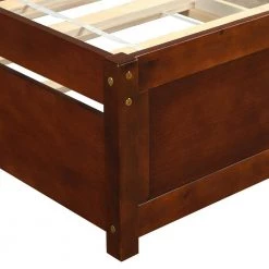 Wood Walnut Twin Size Platform Bed with Trundle by Z-joyee -Cheap Z-joyee Store walnut z joyee platform beds f fb857218198 c3 1000