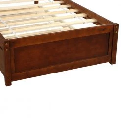 Wood Walnut Twin Size Platform Bed with Trundle by Z-joyee -Cheap Z-joyee Store walnut z joyee platform beds f fb857218198 fa 1000