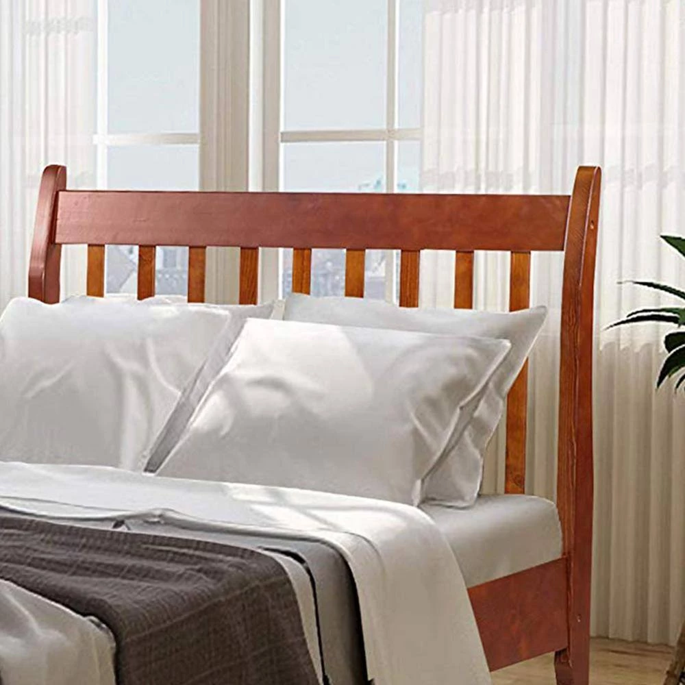 Wood Walnut Twin Platform Bed with Wood Slat Support by Z-joyee 7 Wood Walnut Twin Platform Bed with Wood Slat Support by Z-joyee - Image 7