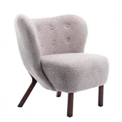 Warm Gray Polyester Modern Accent Chair Lambskin Sherpa Wingback Tufted Side Chair by Z-joyee 15 Warm Gray Polyester Modern Accent Chair Lambskin Sherpa Wingback Tufted Side Chair by Z-joyee -Cheap Z-joyee Store warm gray z joyee accent chairs p q202200137 1f 1000