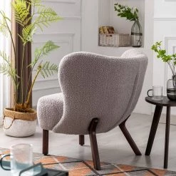 Warm Gray Polyester Modern Accent Chair Lambskin Sherpa Wingback Tufted Side Chair by Z-joyee 14 Warm Gray Polyester Modern Accent Chair Lambskin Sherpa Wingback Tufted Side Chair by Z-joyee -Cheap Z-joyee Store warm gray z joyee accent chairs p q202200137 4f 1000