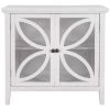 32 in. W White Accent Wooden Storage Cabinet with Decorative transparent Door by Z-joyee