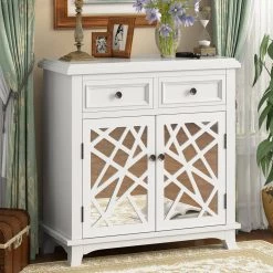 30.3 in. W White Wood Storage Cabinet with 2 Drawers by Z-joyee 21 30.3 in. W White Wood Storage Cabinet with 2 Drawers by Z-joyee -Cheap Z-joyee Store white z joyee accent cabinets ly wf290827aak 31 1000