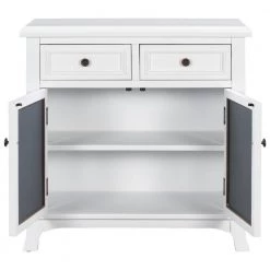 30.3 in. W White Wood Storage Cabinet with 2 Drawers by Z-joyee 14 30.3 in. W White Wood Storage Cabinet with 2 Drawers by Z-joyee -Cheap Z-joyee Store white z joyee accent cabinets ly wf290827aak 77 1000