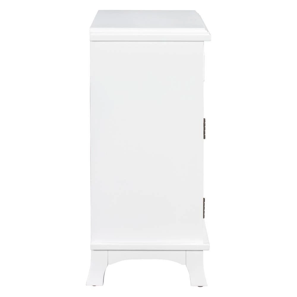 30.3 in. W White Wood Storage Cabinet with 2 Drawers by Z-joyee 2 30.3 in. W White Wood Storage Cabinet with 2 Drawers by Z-joyee - Image 2