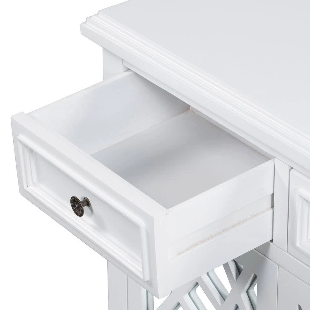 30.3 in. W White Wood Storage Cabinet with 2 Drawers by Z-joyee 9 30.3 in. W White Wood Storage Cabinet with 2 Drawers by Z-joyee - Image 9