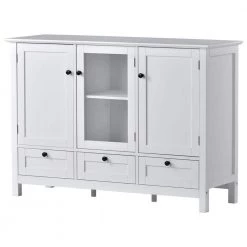 Modern Accent Cabinet With 2 Doors, 3 Drawers, white by Z-joyee