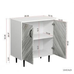 White Modern Wood Buffet Storage Cabinet with 2 Doors by Z-joyee -Cheap Z-joyee Store white z joyee accent cabinets lyac6331 4f 1000