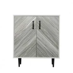 White Modern Wood Buffet Storage Cabinet with 2 Doors by Z-joyee