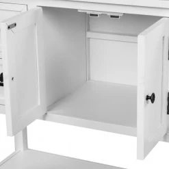 Modern White 43" Wide Wood Storage Cabinets with 4 Drawers, 1 Cabinet and 1 Shelf by Z-joyee -Cheap Z-joyee Store white z joyee accent cabinets lyac836aak 44 1000