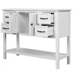 Modern White 43" Wide Wood Storage Cabinets with 4 Drawers, 1 Cabinet and 1 Shelf by Z-joyee -Cheap Z-joyee Store white z joyee accent cabinets lyac836aak 77 1000