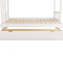 White Twin over Pull-out Bunk Bed with Trundle by Z-joyee -Cheap Z-joyee Store white z joyee bunk beds ly301aak 1ak 1 1f 1000