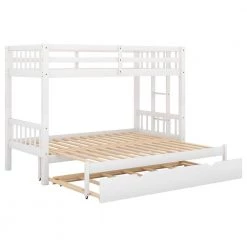 White Twin over Pull-out Bunk Bed with Trundle by Z-joyee
