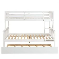 White Twin Over Full Bunk Bed with Trundle by Z-joyee