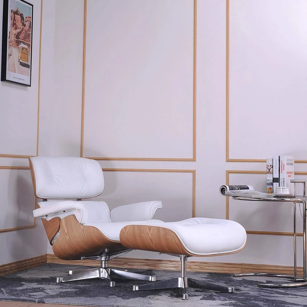White Faux Leather Swivel Lounge Chair and Ottoman by Z-joyee 7 White Faux Leather Swivel Lounge Chair and Ottoman by Z-joyee - Image 7