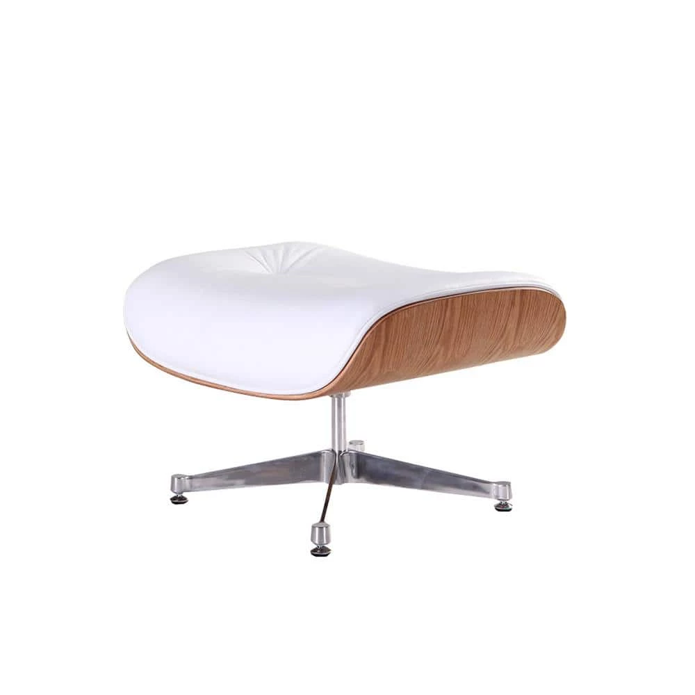 White Faux Leather Swivel Lounge Chair and Ottoman by Z-joyee 6 White Faux Leather Swivel Lounge Chair and Ottoman by Z-joyee - Image 6