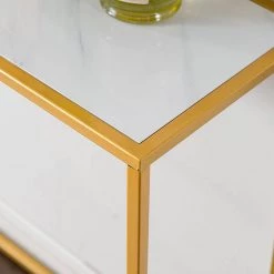 41.73 in. White Standard Rectangle Metal Console Table with Storage Shelf by Z-joyee 14 41.73 in. White Standard Rectangle Metal Console Table with Storage Shelf by Z-joyee -Cheap Z-joyee Store white z joyee console tables f fb857221938 44 1000