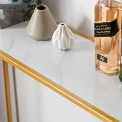 41.73 in. White Standard Rectangle Metal Console Table with Storage Shelf by Z-joyee 12 41.73 in. White Standard Rectangle Metal Console Table with Storage Shelf by Z-joyee -Cheap Z-joyee Store white z joyee console tables f fb857221938 4f 1000