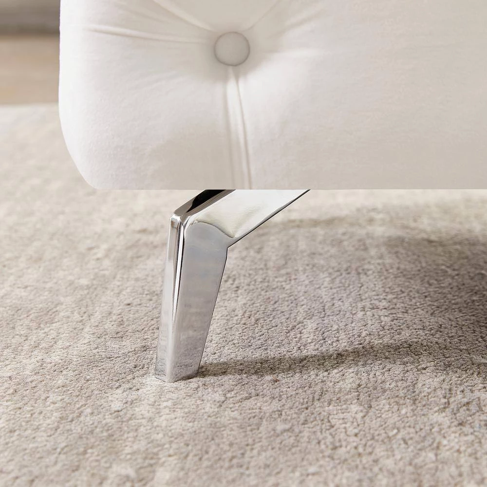 White Upholstered Velvet Button-Tufted Bench 51.18 in. W x 18.89 in. H x 19.68 in. D by Z-joyee 9 White Upholstered Velvet Button-Tufted Bench 51.18 in. W x 18.89 in. H x 19.68 in. D by Z-joyee - Image 9