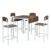 5-Piece Rectangle Rustic Brown Wood Top Dining Room Set Seats 4 by Z-joyee