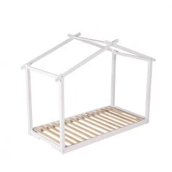 White Twin XL/King Size House Platform Bed with Trundle by Z-joyee -Cheap Z-joyee Store white z joyee kids beds ly7228ak fa 1000