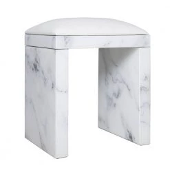 White Tempered Glass Marble Texture Vanity Set 29.9 in. X 31.5 in. X 13.8 in. by Z-joyee -Cheap Z-joyee Store white z joyee makeup vanities p q202200150 4f 1000