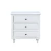 3-Drawer White NightStand Storage Wood Cabinet 28.1 in. x 27.9 in. x 16.9 in. by Z-joyee