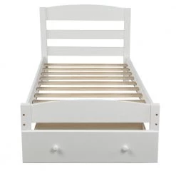 White Twin Size Wood Platform Bed with Storage Drawer by Z-joyee 13 White Twin Size Wood Platform Bed with Storage Drawer by Z-joyee -Cheap Z-joyee Store white z joyee platform beds f fb857216156 44 1000