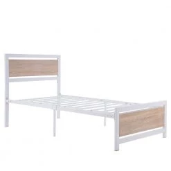 Metal White Twin Size Platform Bed with Headboard and Footboard by Z-joyee 13 Metal White Twin Size Platform Bed with Headboard and Footboard by Z-joyee -Cheap Z-joyee Store white z joyee platform beds f fb857216477 1f 1000