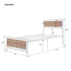 Metal White Twin Size Platform Bed with Headboard and Footboard by Z-joyee 16 Metal White Twin Size Platform Bed with Headboard and Footboard by Z-joyee -Cheap Z-joyee Store white z joyee platform beds f fb857216477 76 1000
