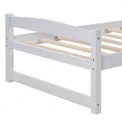 White Twin Size Wood Platform Bed with Trundle by Z-joyee -Cheap Z-joyee Store white z joyee platform beds f fb857216811 44 1000