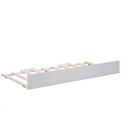 White Twin Size Wood Platform Bed with Trundle by Z-joyee -Cheap Z-joyee Store white z joyee platform beds f fb857216811 fa 1000