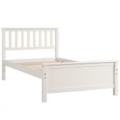White Twin Size Wood Platform Bed with Headboard by Z-joyee 14 White Twin Size Wood Platform Bed with Headboard by Z-joyee -Cheap Z-joyee Store white z joyee platform beds f fb857216903 44 1000