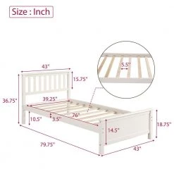 White Twin Size Wood Platform Bed with Headboard by Z-joyee 15 White Twin Size Wood Platform Bed with Headboard by Z-joyee -Cheap Z-joyee Store white z joyee platform beds f fb857216903 fa 1000