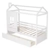 Wood White Twin Size House Bed with 2-Drawers by Z-joyee