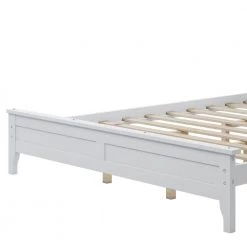 Wood White Queen Size Platform Bed with Headboard by Z-joyee -Cheap Z-joyee Store white z joyee platform beds f fb857217177 1f 1000
