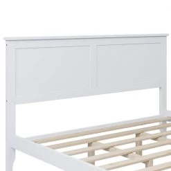 Wood White Queen Size Platform Bed with Headboard by Z-joyee -Cheap Z-joyee Store white z joyee platform beds f fb857217177 4f 1000