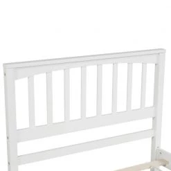 Wood White Twin Platform Bed with Headboard by Z-joyee -Cheap Z-joyee Store white z joyee platform beds f fb857217368 1f 1000