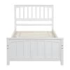 Wood White Twin Platform Bed with Headboard by Z-joyee