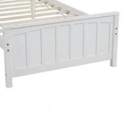 Wood White Twin Platform Bed with Headboard by Z-joyee -Cheap Z-joyee Store white z joyee platform beds f fb857217368 76 1000