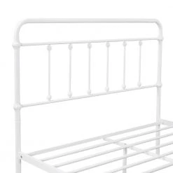 Metal White Full Size Platform Bed with Headboard and Footboard by Z-joyee -Cheap Z-joyee Store white z joyee platform beds f fb857218037 4f 1000