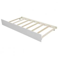 Wood White Twin Size Platform Bed with Trundle by Z-joyee -Cheap Z-joyee Store white z joyee platform beds f fb857218075 76 1000