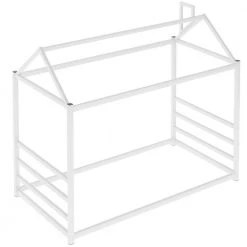 Metal White Twin Size Platform Bed with Roof and Chimney Design by Z-joyee -Cheap Z-joyee Store white z joyee platform beds f fb857218464 c3 1000