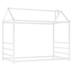 Metal White Twin Size Platform Bed with Roof and Chimney Design by Z-joyee -Cheap Z-joyee Store white z joyee platform beds f fb857218464 fa 1000