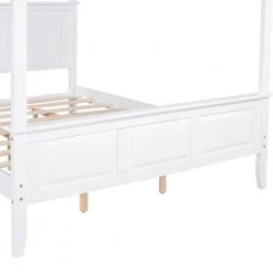 Wood White Queen Size Canopy Platform Bed with Headboard by Z-joyee -Cheap Z-joyee Store white z joyee platform beds f fb857219591 fa 1000