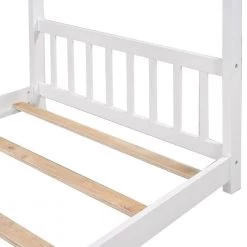 Wood White Twin Size House Platform Bed with Headboard by Z-joyee -Cheap Z-joyee Store white z joyee platform beds f fb857219614 76 1000